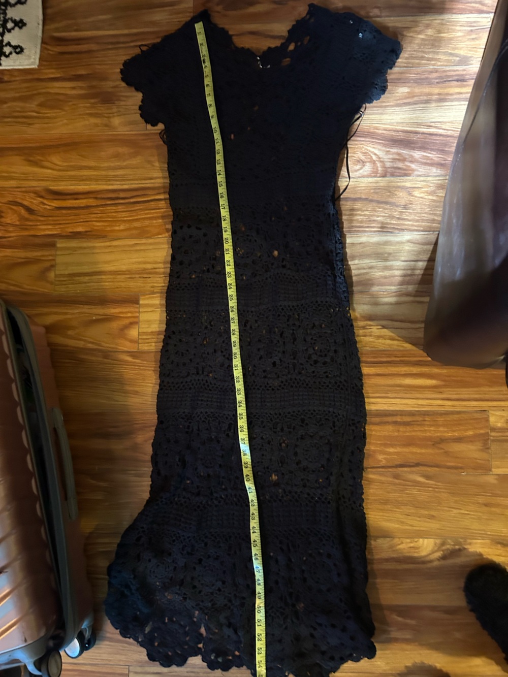 Free People Fairytale Forest Black Crochet Maxi Dress. Small - Picture 15 of 17